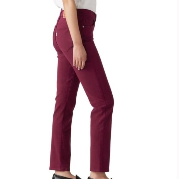 Levi’s | Women's Magenta 505 Straight Chino Pants Jeans, zip/button closure, 10 - Picture 13 of 14